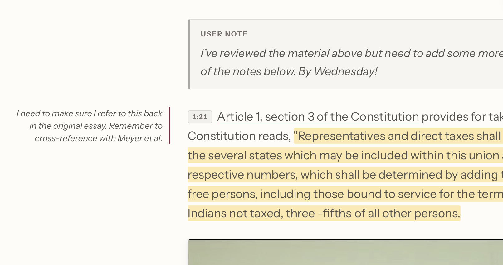 Marginalia and highlights in the exported HTML